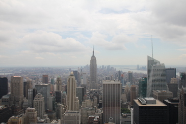 Útsýnið frá Top of the Rock. Horft niður Manhattan – Empire State Building þarna fyrir miðju. Top of the Rock